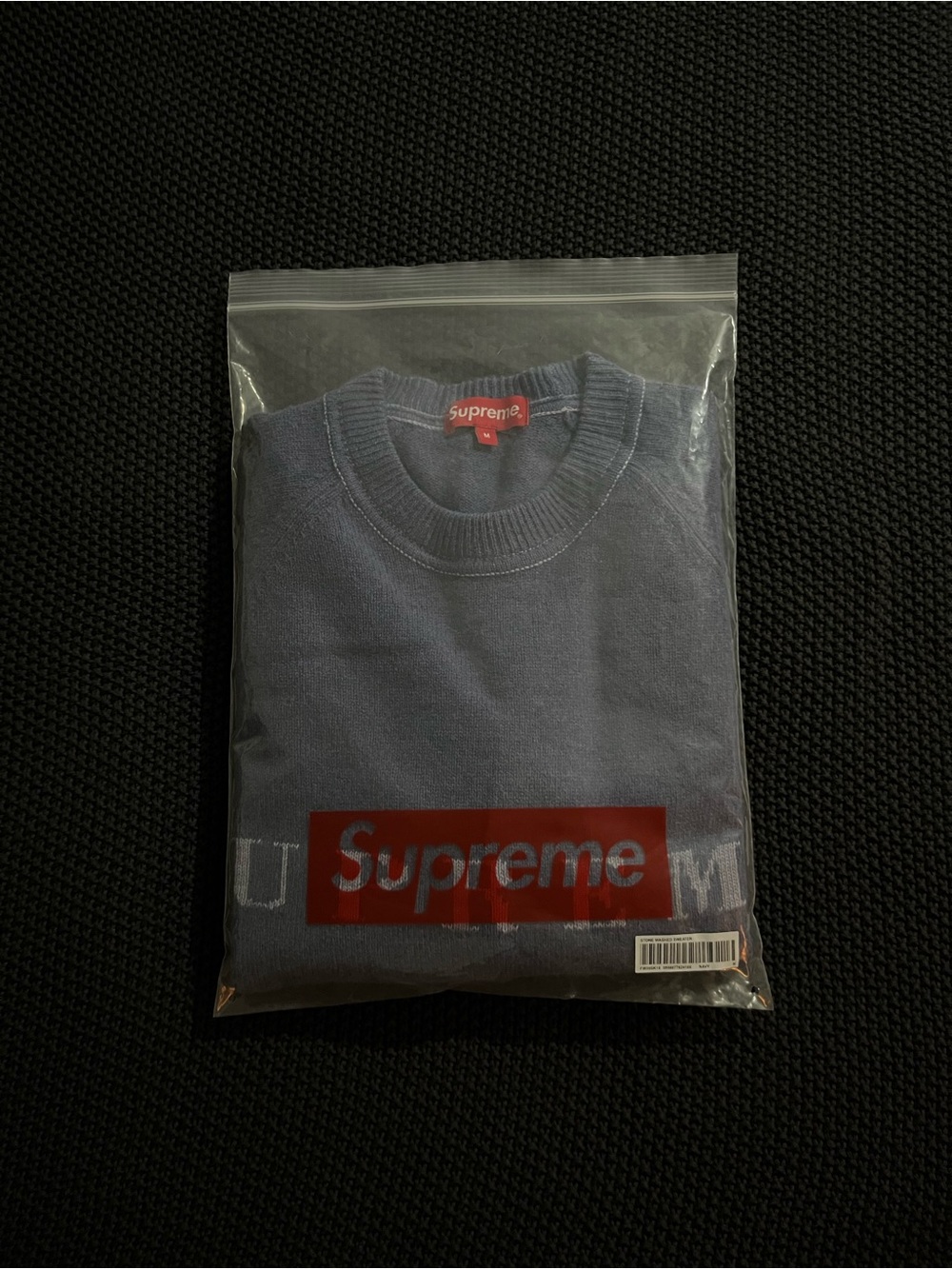 Supreme Stone Washed Sweater Navy FW2020